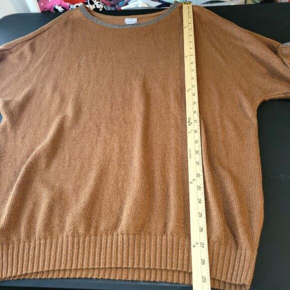 Chicos Brown Beaded Linen Blend Short Sleeve Sweater 2 Large - Picture 11 of 12